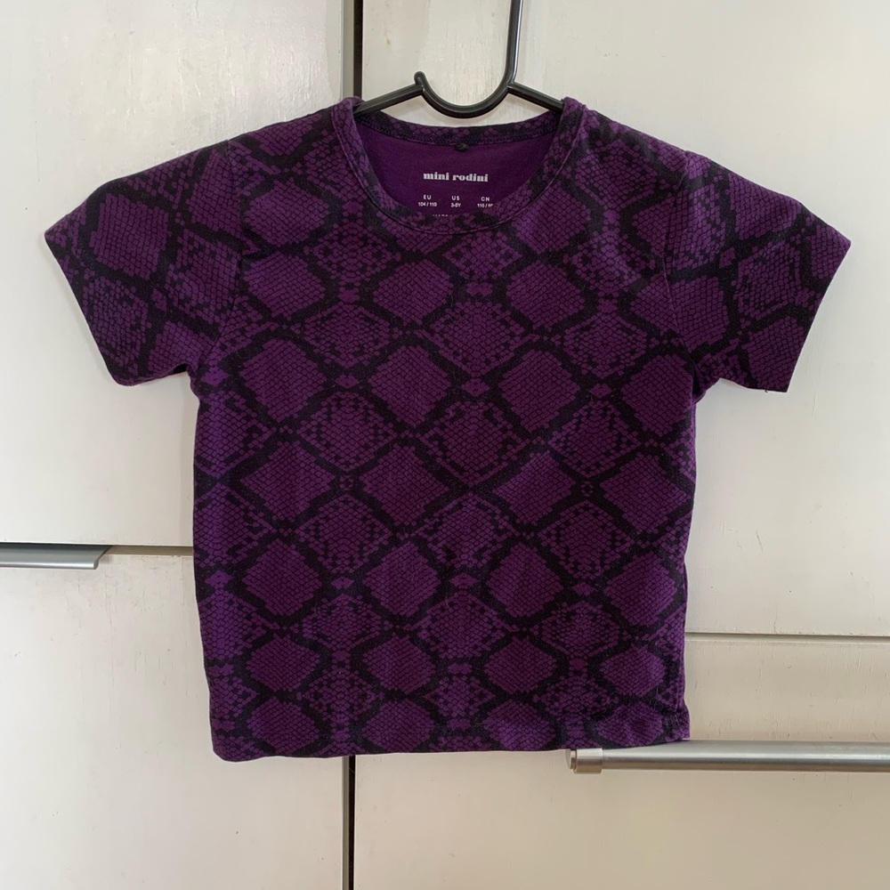 Mini Rodini Snakeskin Tee Purple 3-5T